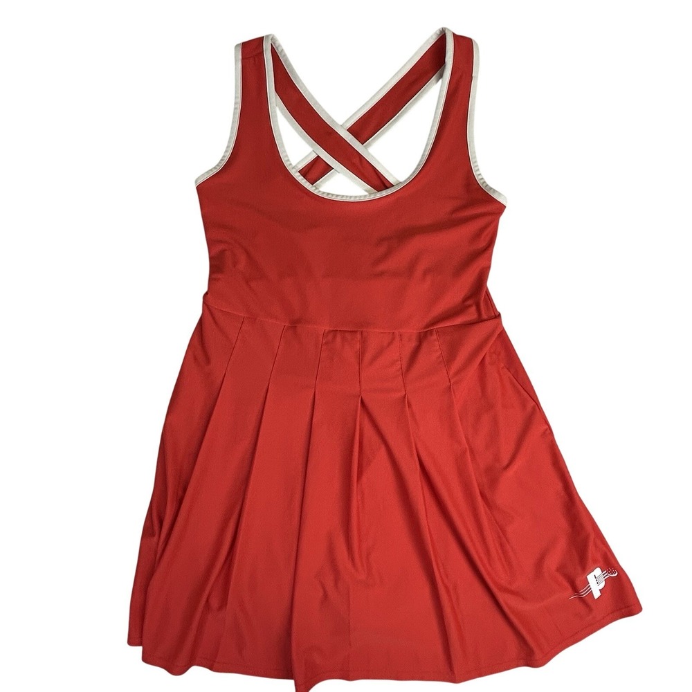 Prince Pickleball Women's Skort Dress Red Size Large Sleeveless Pleated EUC